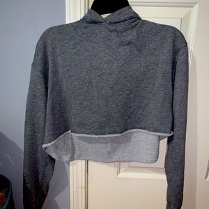 Grey cropped hoodie